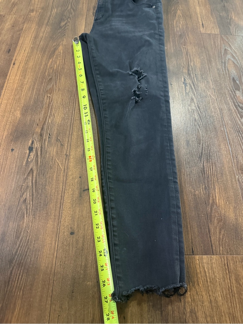 Abercrombie & Fitch Jeans Womens 31/12 Black Simone High Rise Ankle Distressed - Picture 7 of 7